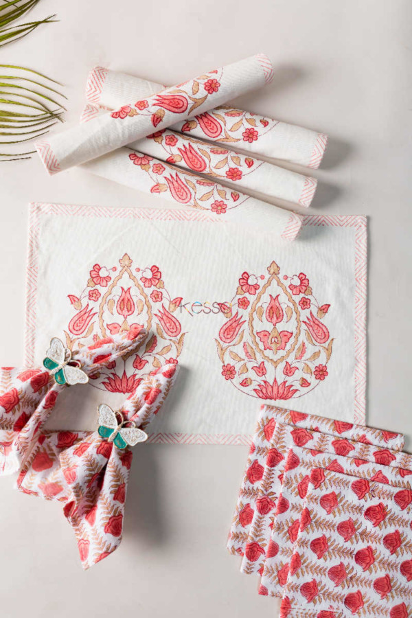 Image for Kessa Ktm08 Sweet Pink Mat Set With Napkins 1