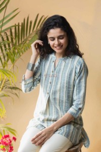 Image for Kessa Ws648 Tower Gray South Cotton Short Kurti Featured