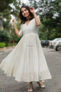 Image for Kessa Ws653 Airavata Schiffli Maxi Dress 1 Side 2