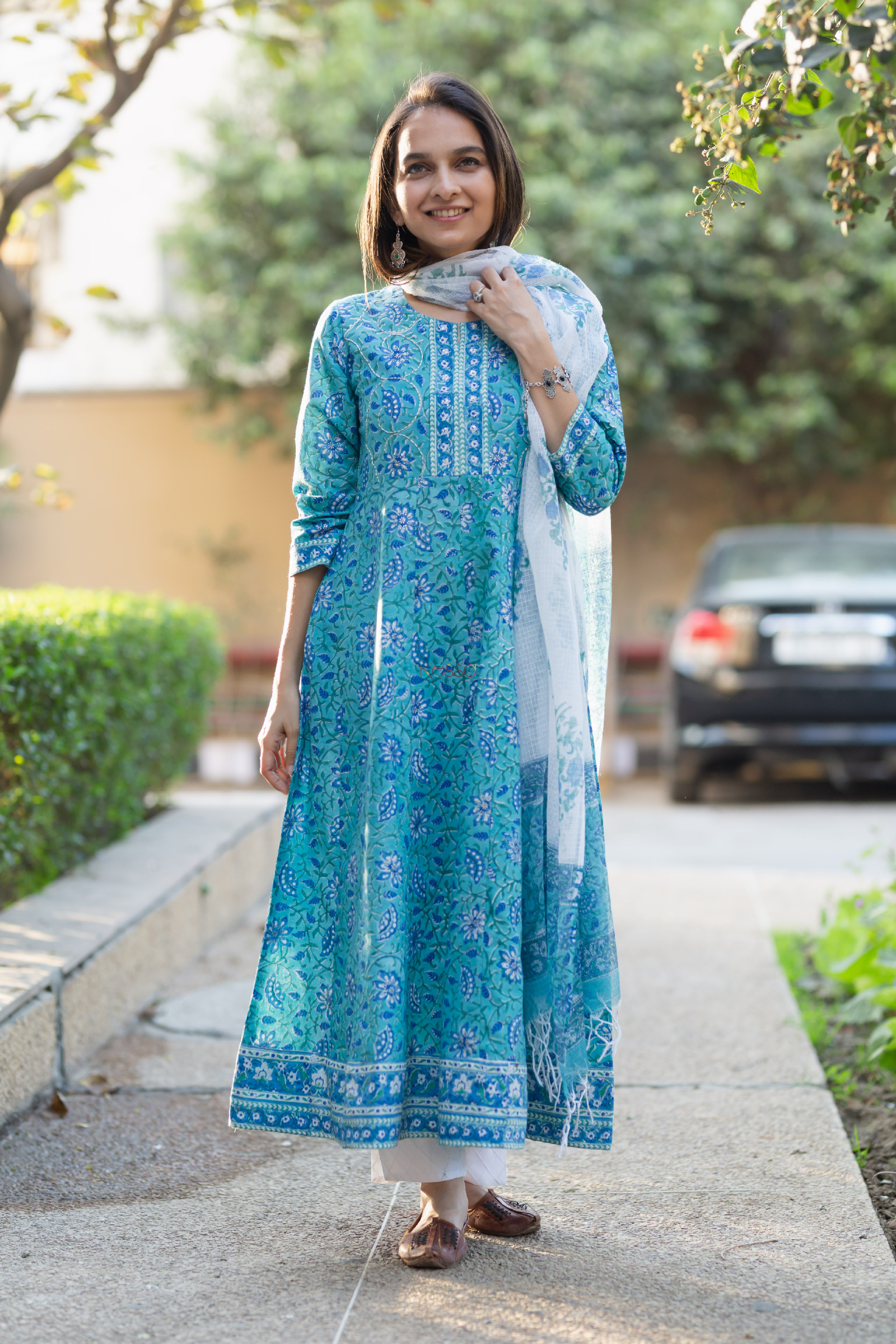 Shop Powder blue embroidered kurta with pants - Set of Two | The Secret  Label | Long kurti designs, Sleeves designs for dresses, Designer kurti  patterns