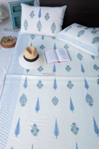 Image for Kessa Kab06 Steel Blue Bed Cover Featured1