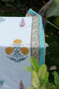 Image for Kessa Kad54 Ronchi Yellow Flower Print Double Bed Dohar Look