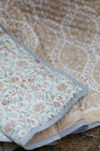 Image for Kessa Kaq115 Soft Amber Double Bed Quilt Closeup