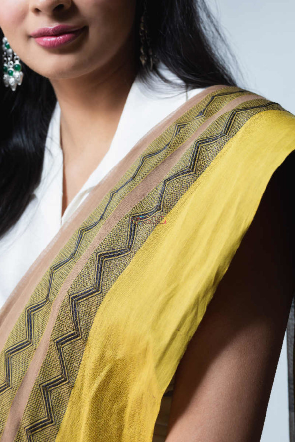 Image for Kessa Kuss05 Mrittikah Handwoven Cotton Saree Closeup