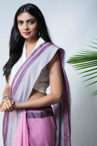 Image for Kessa Kuss06 Nalini Handwoven Cotton Saree Top