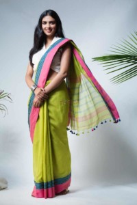 Image for Kessa Kuss07 Aranyani Handwoven Cotton Saree Look