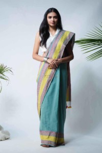 Image for Kessa Kuss09 Neelmani Handwoven Cotton Saree Featured
