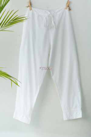 Image for Kessa Sap05 Muslin Cotton Printex Pants White Featured