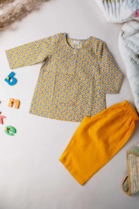Image for Kessa Vck01 Mustard And White Kids Jammies Set Featured