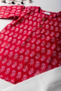 Image for Kessa Vck02 Red And White Kids Jammies Set Closeup
