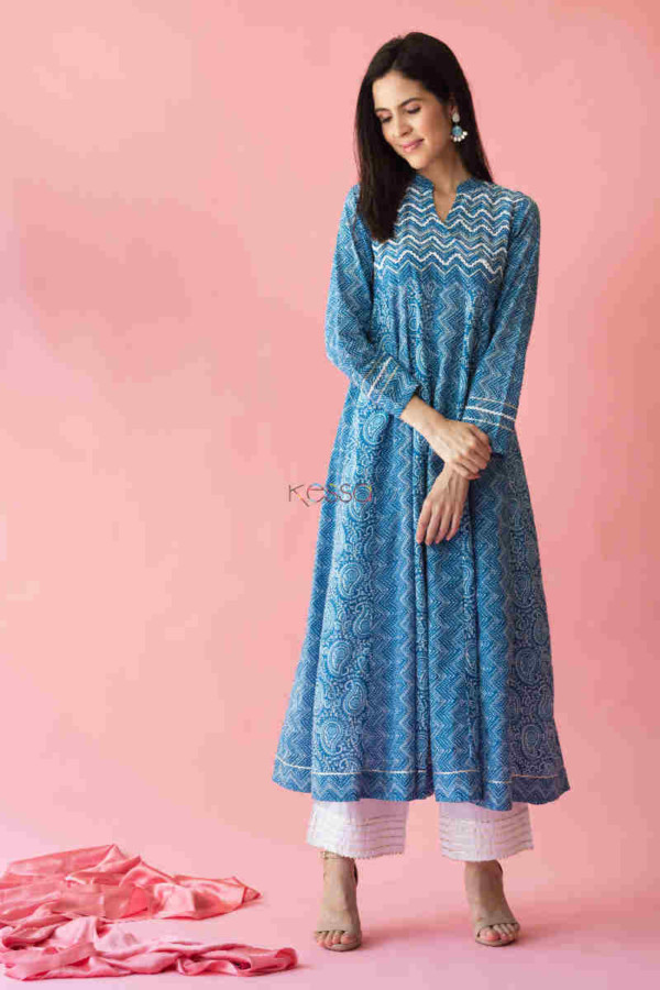 Image for Kessa Avdaf24 Leher Kalidar Kurta With Gota And Crochet Lace New Featured