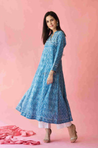 Image for Kessa Avdaf24 Leher Kalidar Kurta With Gota And Crochet Lace New Side