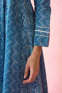 Image for Kessa Avdaf24 Leher Kalidar Kurta With Gota And Crochet Lace New Sleeves