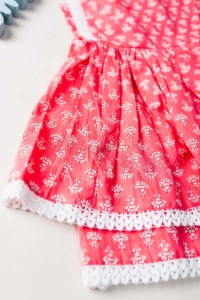 Image for Kessa Dek19 Pink Lacy Girls Summer Dress Closeup
