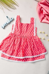 Image for Kessa Dek19 Pink Lacy Girls Summer Dress Featured