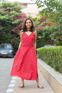Image for Kessa Kcb Mehroon Ikkat Cotton Wrap Dress Featured