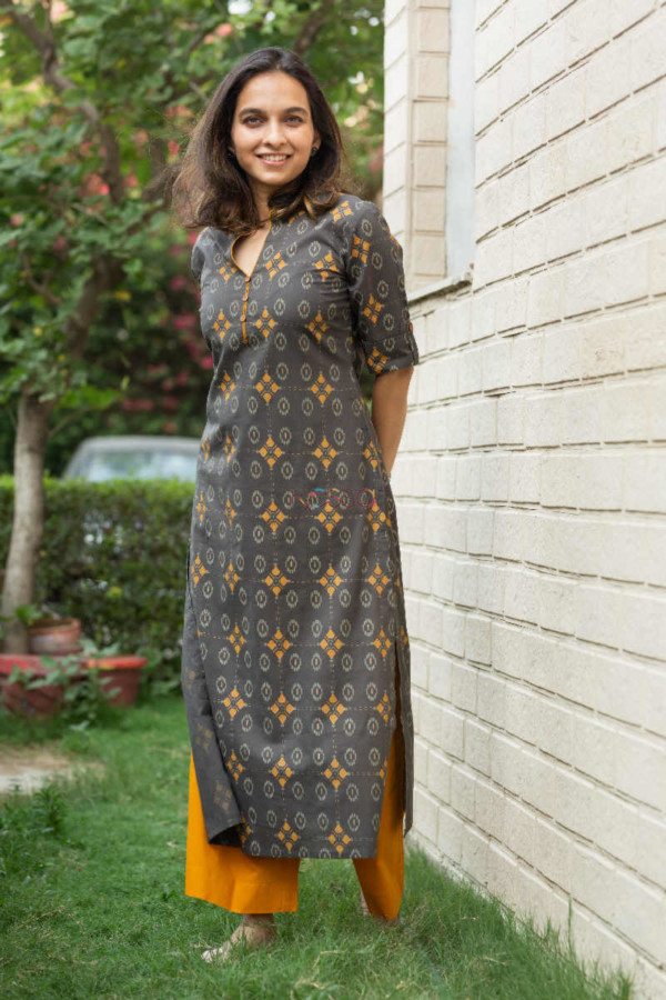 Image for Kessa Vcr37 Sanjna Straight Kurta With Contrast Piping Front