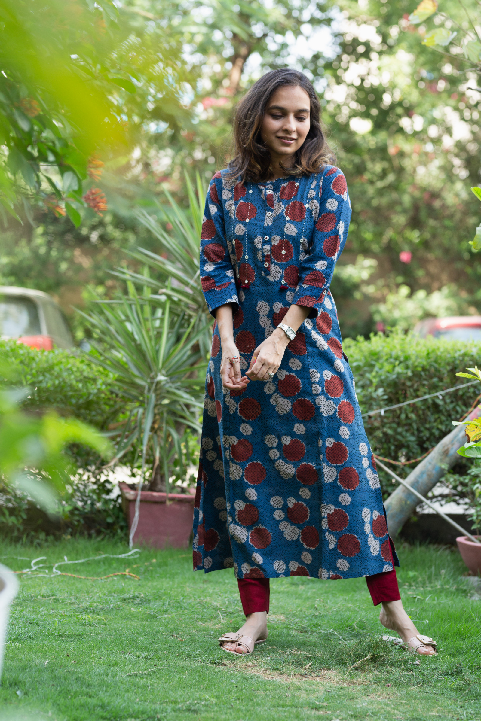 Lawn Ajrak Printed Dress With Lawn Trouser (2 Pec Dress) (DRL-998) Online  Shopping & Price in Pakistan
