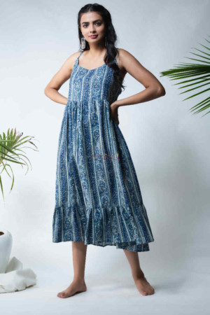 Image for Kessa Avdaf28 Kashmir Blue Frill Dress Featured