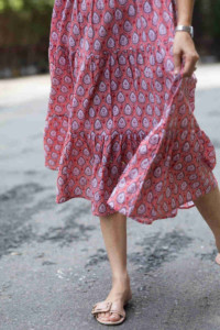 Image for Kessa Avdaf32 Paisley Dress With Lace Tassel Details Bottom