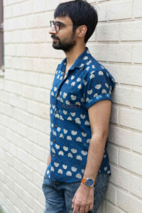 Image for Kessa Awk31 Nilakanth Cotton Shirt With Hand Block Print Side