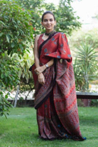 Image for Kessa Kaks02 Shakti Chanderi Silk Ajrakh Saree Featured