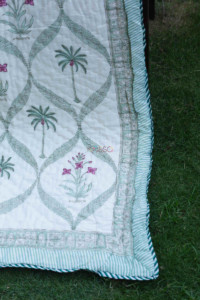 Image for Kessa Kaq123 Sinbad Blue Double Bed Quilt Look