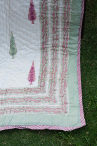 Image for Kessa Kaq125 Melanie Pink Double Bed Quilt Look