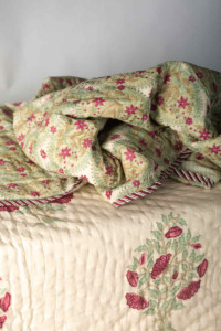 Image for Kessa Kaq132 Pampas White Double Bed Quilt Closeup