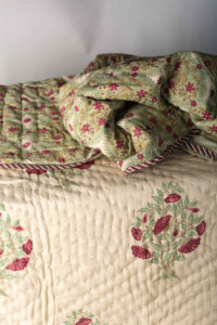 Image for Kessa Kaq132 Pampas White Double Bed Quilt Look