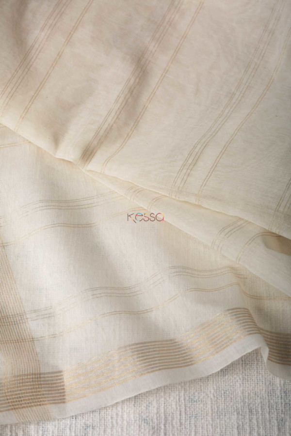 Image for Kessa Msdupatta15 Chanderi Stripe Dupatta Closeup