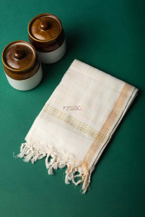 Image for Kessa Wsdupatta04 Bengali Silk Zari Cotton Dupatta Featured