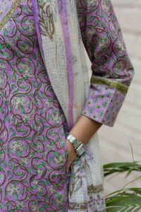 Image for Kessa Wsr190 Banafsha Anarkali And Dupatta Set With Hand Block Print Pocket