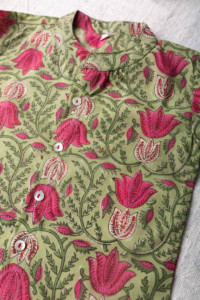 Image for Kessa Wsrk39 Avocado Green Toddler Shirt Closeup