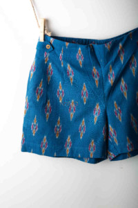 Image for Kessa Wss01 Venice Blue Printed Shorts Closeup