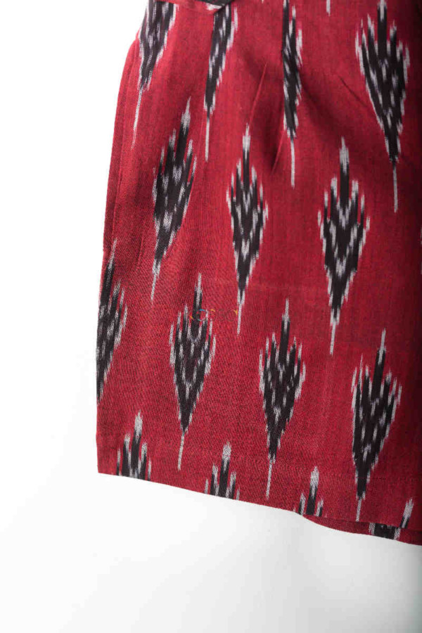 Image for Kessa Wss03 Merlot Red Printed Shorts Closeup