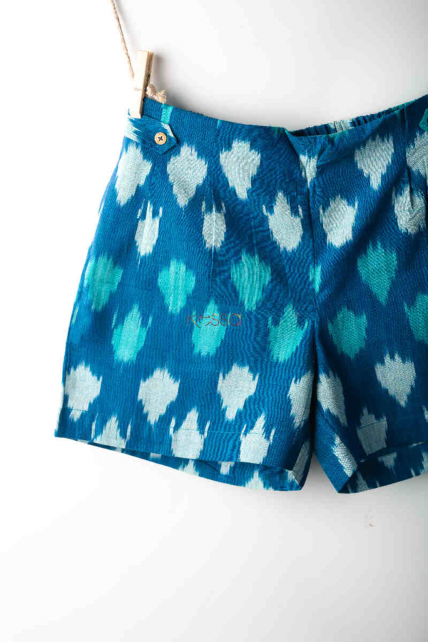 Image for Kessa Wss06 Regal Blue Printed Shorts Look