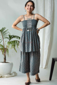 Image for Kessa Kcb08 Badra Co Ord Set With Bagh Print Look
