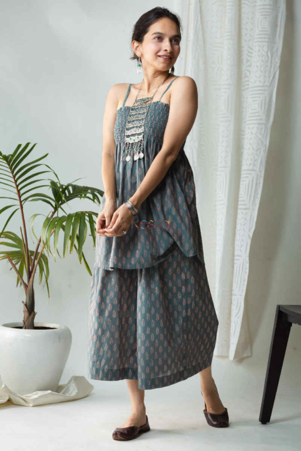 Image for Kessa Kcb08 Badra Co Ord Set With Bagh Print Side