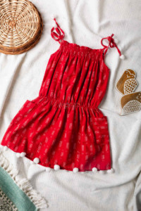Image for Kessa Kkk39 Red Ikat Kids Dress Look