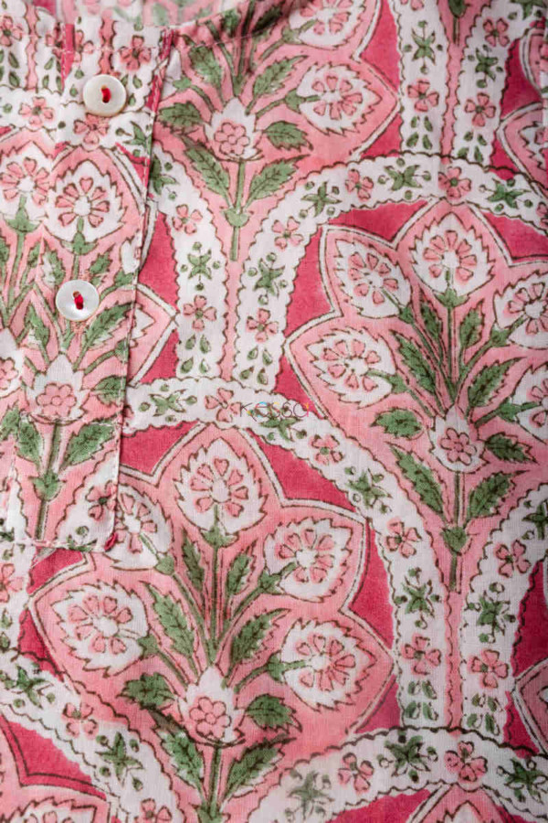 Image for Kessa Wsk35 Narmin Shirt With Hand Block Print Closeup