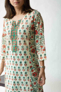 Image for Kessa Wsr198 Nazaat Kurta With Boota And Jaal Work Front