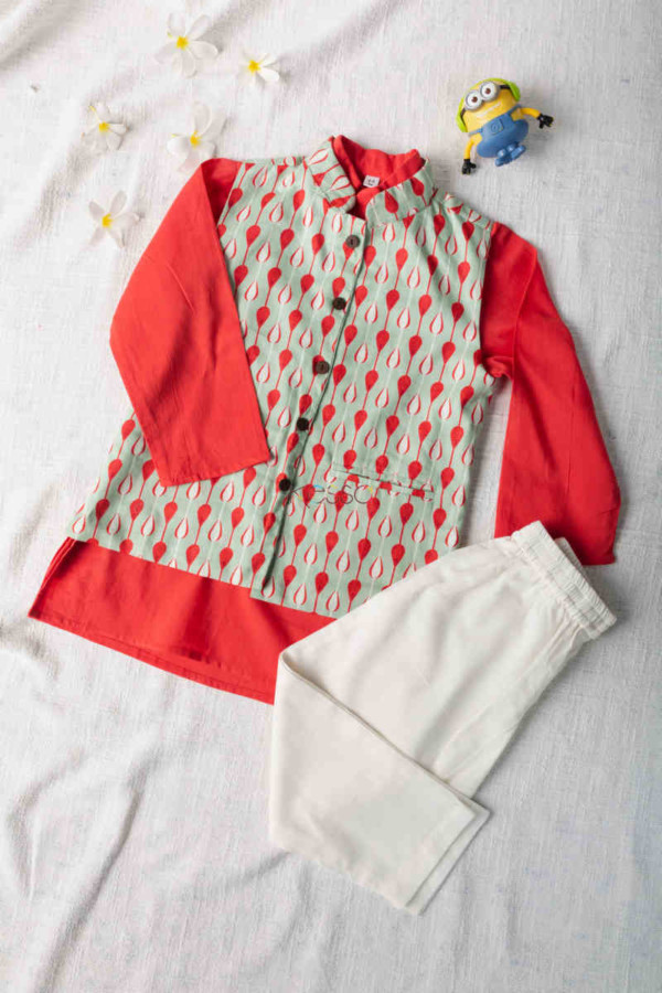 Image for Kessa Aj26 Huzair Kurta Pajama And Jacket Set Featured