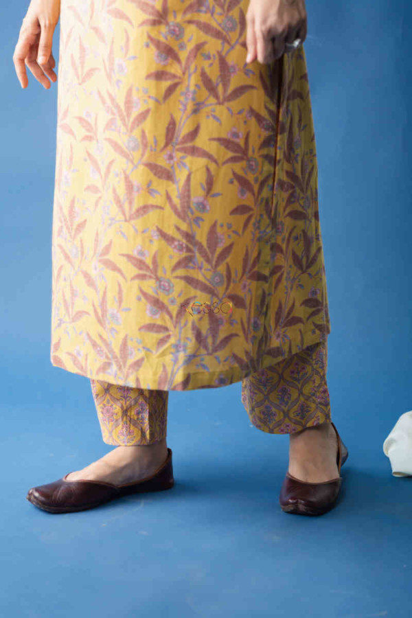 Image for Kessa Avdaf38 Soha Kurta Pant Set With Embroidery And Sequin Details Bottom