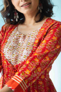 Image for Kessa Avdaf46 Nazgul Anarkali Kurta With Gota Patti Work Neck