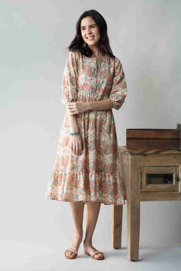 Image for Kessa Avdaf52 Chulbuli Tiered Dress With Quirky Prints Look 1