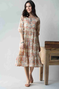 Image for Kessa Avdaf52 Chulbuli Tiered Dress With Quirky Prints Look