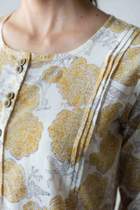 Image for Kessa De84 Jesika Kurta With Pant Set With Hand Block Print Closeup