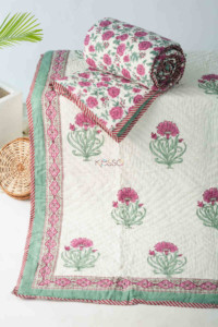 Image for Kessa Kaq143 Carissma Pink And White Single Bed Quilt Featured