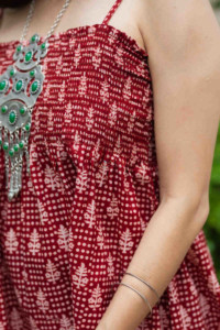 Image for Kessa Kcb14 Tabeer Top And Palazzo Set With Hand Block Print Closeup